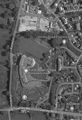 Satellite view of Furze Down School site